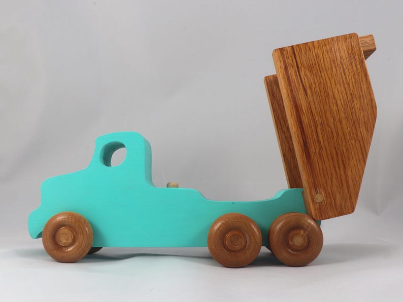 Handmade Wooden Toy Dump Truck, Painted in Your Choice of Colors, From My Easy 5 Truck Fleet Collection