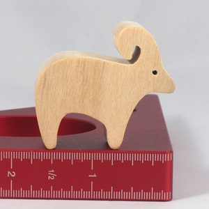 Handmade wooden toy ram sheep cutout unfinished, unpainted, freestanding, and stackable from my Itty Bitty Animal Collection