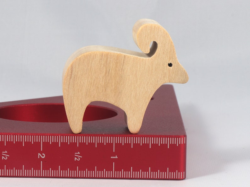 Handmade wooden toy ram sheep cutout unfinished, unpainted, freestanding, and stackable from my Itty Bitty Animal Collection