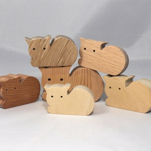 Handmade Wooden Toy Cat: Unfinished