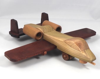 Handmade Wooden Toy Airplane: A-10 Thunderbolt II (aka Warthog) Model