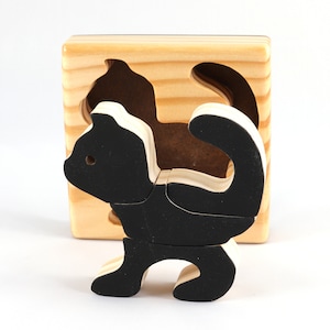 Wooden Black Cat Tray Puzzle: 4 Piece, Puzzle Pal Collection