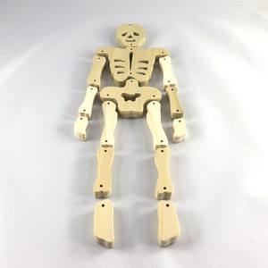 Halloween Skeleton Kit Unfinished Wooden Paintable for Craft, Toy, or Decoration