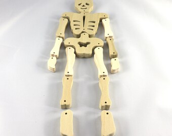 Halloween Skeleton Kit Handmade from Select Grade Hardwoods Unfinished Unpainted Decoration - Made To Order - Assembly Required