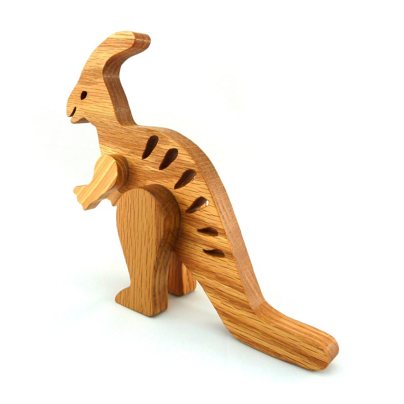 Handmade toy dinosaur figurine parasaurolophus hand finished and made from select grade hardwoods from my Buddies Dinos Collection