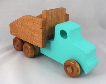 Handmade Wooden Toy Dump Truck, Painted in Your Choice of Colors, From My Easy 5 Truck Fleet Collection, Made To Order