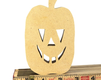 Halloween Jack-o-Lantern Cutout Unfinished Wood Paintable for Crafts, Toys, or Decoration