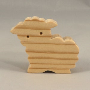 Handmade Wood Toy Lamb Sheep Cutout Unpainted, Paintable, Ready To Paint Freestanding Stackable From My Itty Bitty Animal Collection