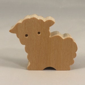 Handmade Wood Toy Lamb Sheep Cutout Unpainted, Paintable, Ready To Paint Freestanding Stackable From My Itty Bitty Animal Collection