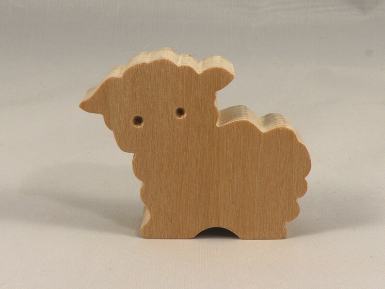 Handmade Wood Toy Lamb Sheep Cutout Unpainted, Paintable, Ready To Paint Freestanding Stackable From My Itty Bitty Animal Collection