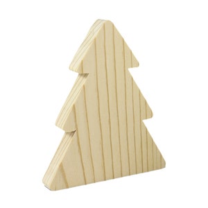 Handmade Wood Christmas Tree Cutout Unfinished Freestanding Sanded Paintable and Ready to Paint for Crafts and Decoration