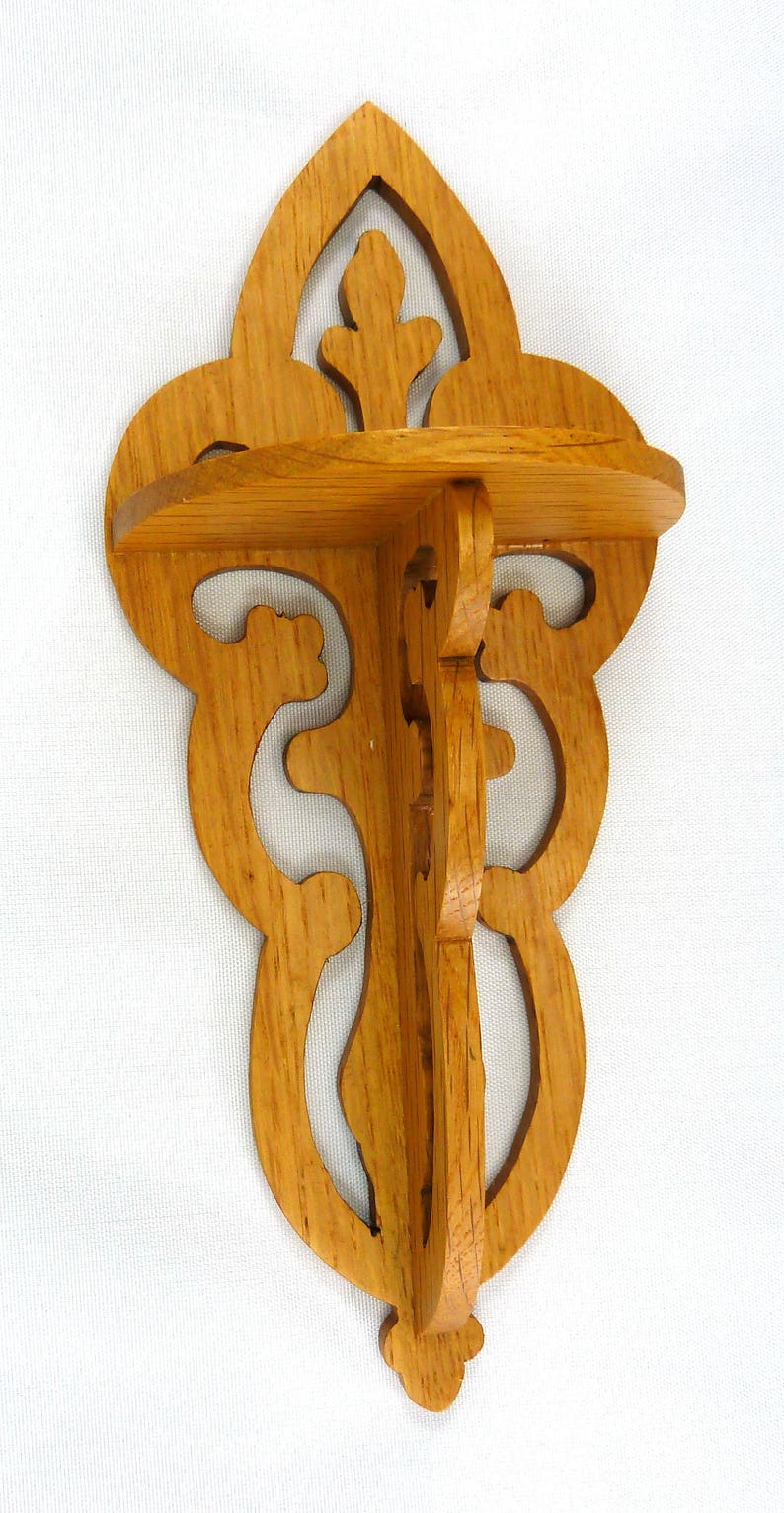 Victorian Style Fretwork Wall Shelves Handmade From Select Grade Hardwood And Hand Finished With Satin Polyurethane And Sold As A Pair