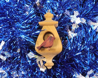 Wooden Miniature Birdhouse Ornament