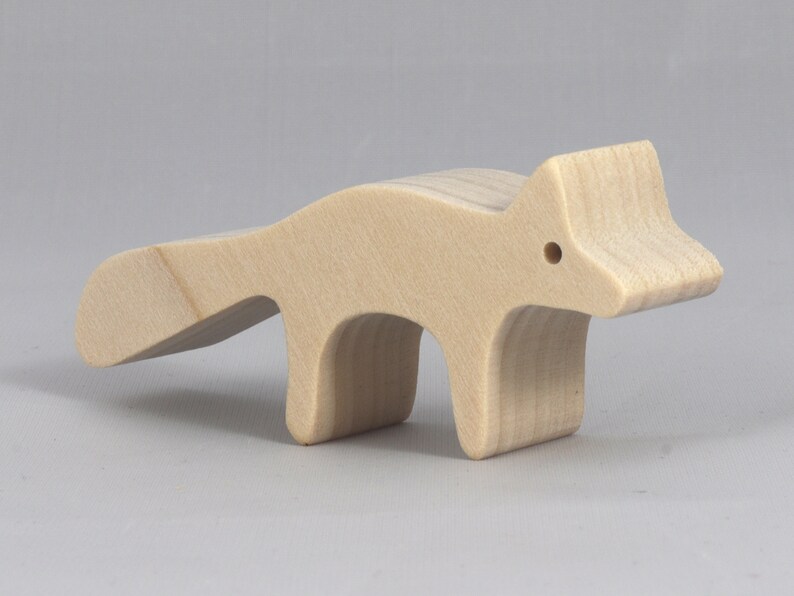 Handmade Wood Toy Fox Cutout Unfinished Freestanding Stackable Ready to Paint from My Itty Bitty Animal Collection