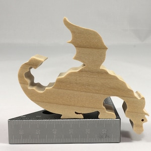 Handmade Wood Toy Peeking Dragon Cutout Freestanding, Unfinished Unpainted And Ready to Paint From My Itty Bitty Animal Collection