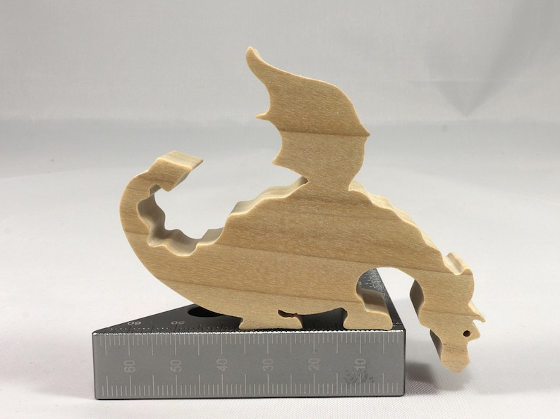 Handmade Wood Toy Peeking Dragon Cutout Freestanding, Unfinished Unpainted And Ready to Paint From My Itty Bitty Animal Collection