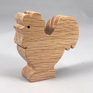 Wood Toy Rooster/Chicken Blank Cutout, Handmade, Unfinished, Unpainted, Paintable, and Ready to Paint From My Itty Bitty Animal Collection