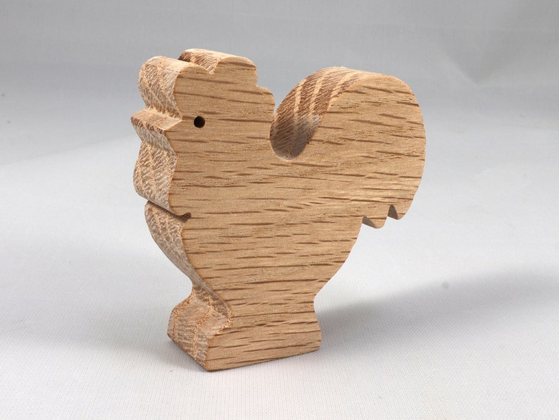 Wood Toy Rooster/Chicken Blank Cutout, Handmade, Unfinished, Unpainted, Paintable, and Ready to Paint From My Itty Bitty Animal Collection