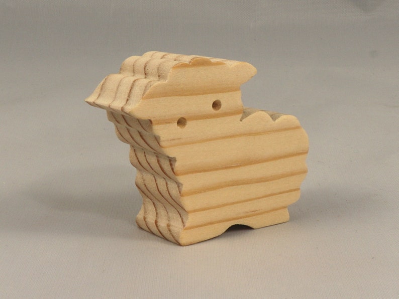 Handmade Wood Toy Lamb Sheep Cutout Unpainted, Paintable, Ready To Paint Freestanding Stackable From My Itty Bitty Animal Collection