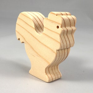 Wood Toy Rooster/Chicken Blank Cutout, Handmade, Unfinished, Unpainted, Paintable, and Ready to Paint From My Itty Bitty Animal Collection