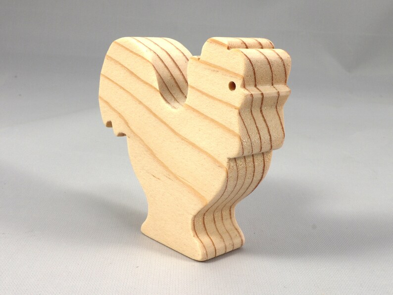 Wood Toy Rooster/Chicken Blank Cutout, Handmade, Unfinished, Unpainted, Paintable, and Ready to Paint From My Itty Bitty Animal Collection