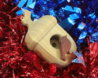 Wooden Miniature Birdhouse Ornament