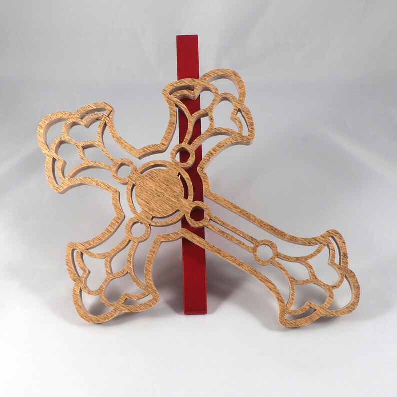 This beautiful handmade rustic fretwork cross is made from reclaimed hardwood flooring samples and adds a touch of rustic elegance to your home.
