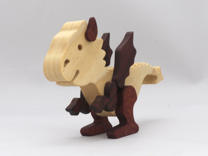 Handmade mythical fantasy dragon figurine crafted from select hardwoods and finished with custom mineral oil and wax blend from my Buddies Dragons Collection.