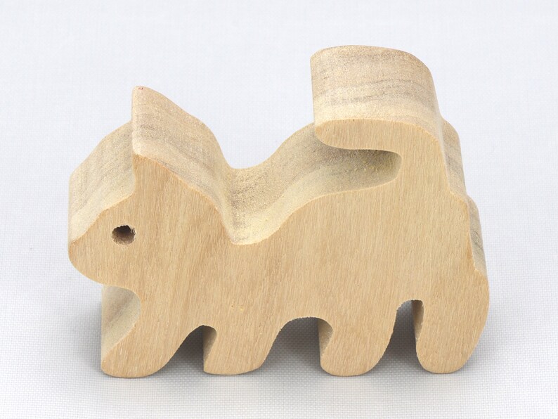 Handmade Wood Toy Kitten Cutout Stackable Unfinished Ready To Paint From My Itty Bitty Animal Collection