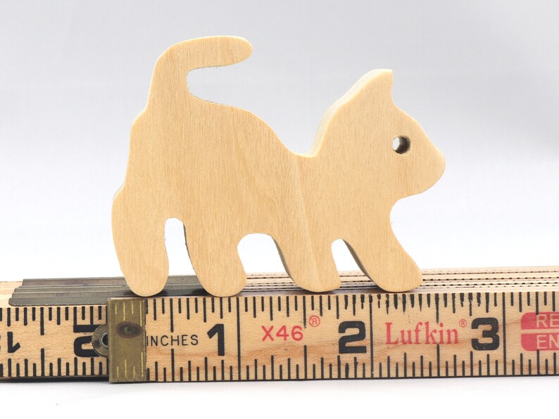 Handmade Wood Toy Kitten Cutout Stackable Unfinished Ready To Paint From My Itty Bitty Animal Collection