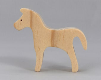 Toy Horse, Pony, Colt, Zebra, Cutout Handmade Unfinished From My Itty Bitty Animal Collection