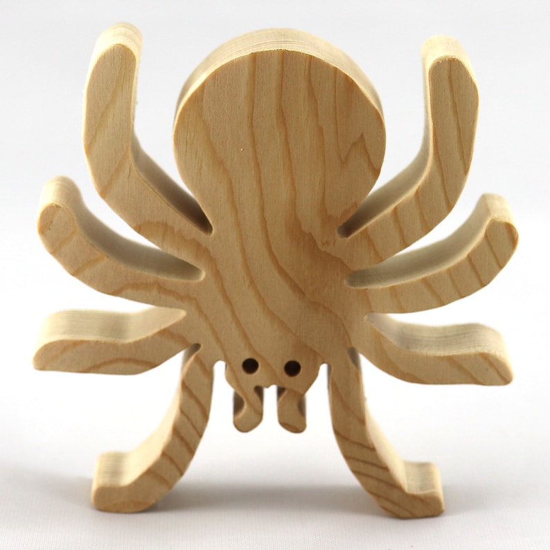 Handmade Halloween Wood Spider Toy Cutout for Halloween Decoration or Crafts Unpainted From My Snazzy Spooks Collection
