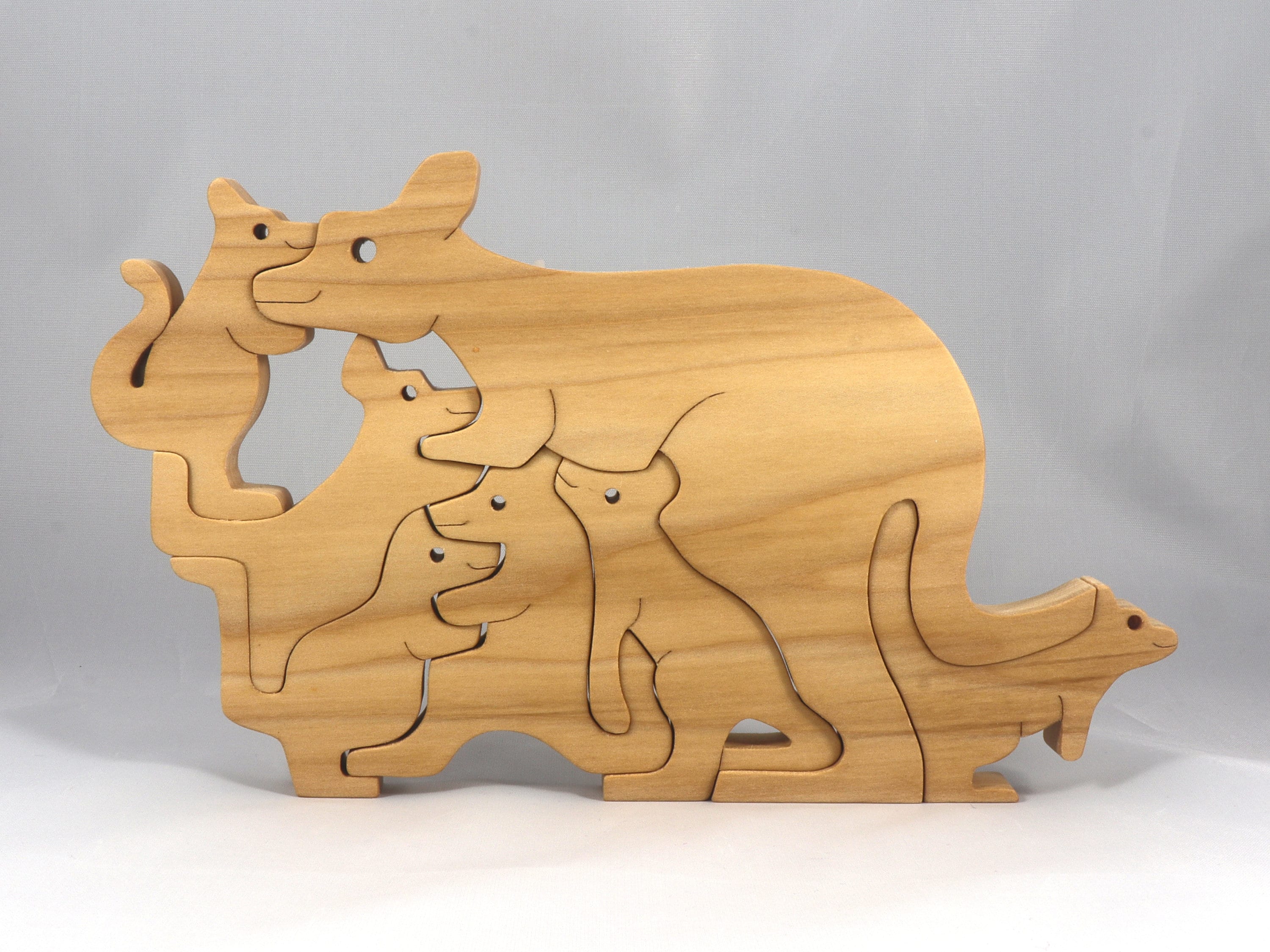 Kangaroo Family Stacking Puzzle: Seven Piece Freestanding - Etsy