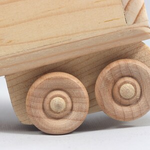 Handmade Wood Toy Semi Tractor Trailer Truck Crafted from Unfinished Bare Wood From My Play Pal Collection