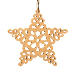 Handcrafted Victorian Style Fretwork Star Christmas Tree Ornament - Made In USA