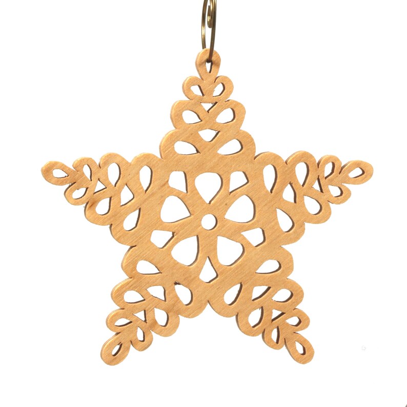 Handcrafted Victorian Style Fretwork Star Christmas Tree Ornament - Made In USA