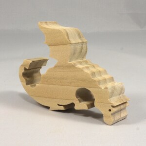 Handmade Wood Toy Peeking Dragon Cutout Freestanding, Unfinished Unpainted And Ready to Paint From My Itty Bitty Animal Collection