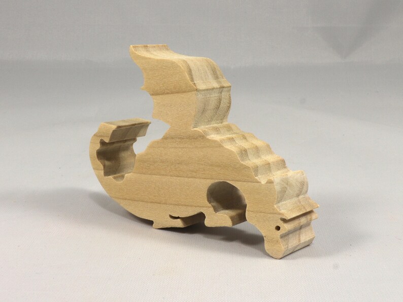 Handmade Wood Toy Peeking Dragon Cutout Freestanding, Unfinished Unpainted And Ready to Paint From My Itty Bitty Animal Collection