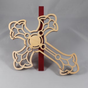 This beautiful handmade rustic fretwork cross is made from reclaimed hardwood flooring samples and adds a touch of rustic elegance to your home.