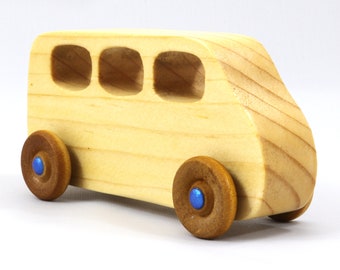 Handmade Wooden Toy Car: Minivan
