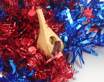 Wooden Miniature Birdhouse Ornament: Made In The USA