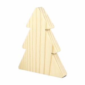 Handmade Wood Christmas Tree Cutout Unfinished Freestanding Sanded Paintable and Ready to Paint for Crafts and Decoration