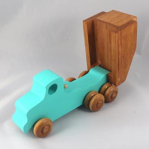 Handmade Wooden Toy Dump Truck, Painted in Your Choice of Colors, From My Easy 5 Truck Fleet Collection