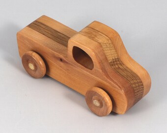 Wooden Toy Pickup Truck Handmade From Oak, Poplar, and Birch Hardwoods with Satin Polyurethane Finish From My Play Pal Collection