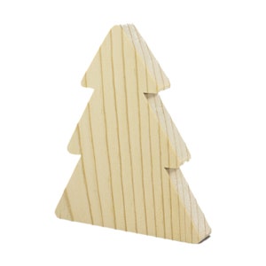 Handmade Wood Christmas Tree Cutout Unfinished Freestanding Sanded Paintable and Ready to Paint for Crafts and Decoration
