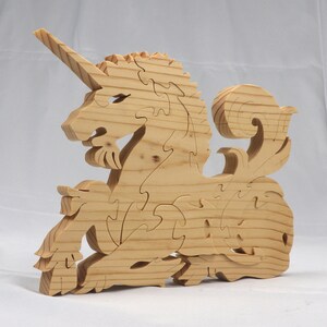 Handmade Wooden Unicorn Fantasy Animal Puzzle