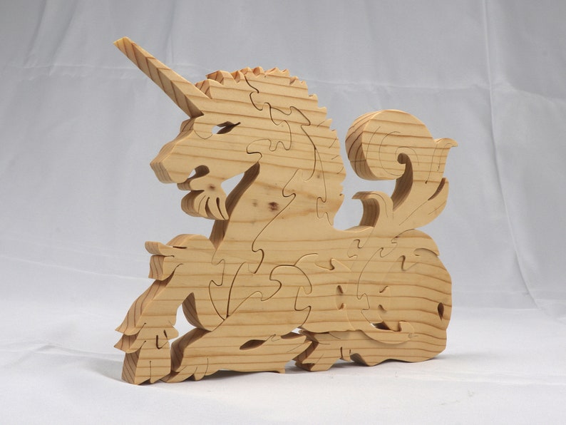 Handmade Wooden Unicorn Fantasy Animal Puzzle