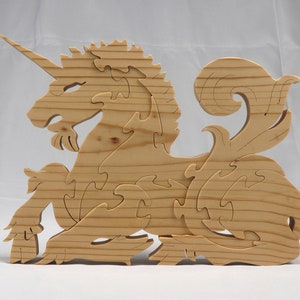 Handmade Wooden Unicorn Fantasy Animal Puzzle