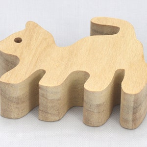 Handmade Wood Toy Kitten Cutout Stackable Unfinished Ready To Paint From My Itty Bitty Animal Collection