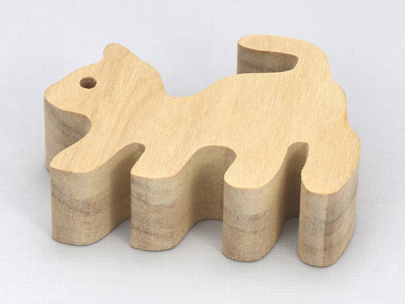 Handmade Wood Toy Kitten Cutout Stackable Unfinished Ready To Paint From My Itty Bitty Animal Collection